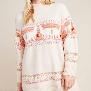 Anthropologie Aimee PomPom Alpaca Sweater Small Boho Western